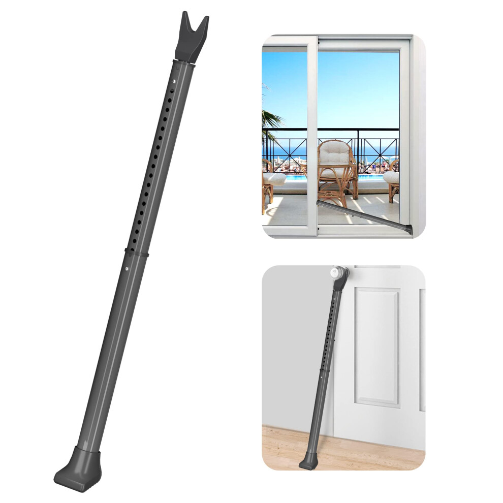 Acemining Upgraded Door Security Bar & Sliding Patio Bar, Heavy Duty Stoppers Adjustable Jammer For Home, Apartment, Travel (1 Pack,Grey) 5008264079850