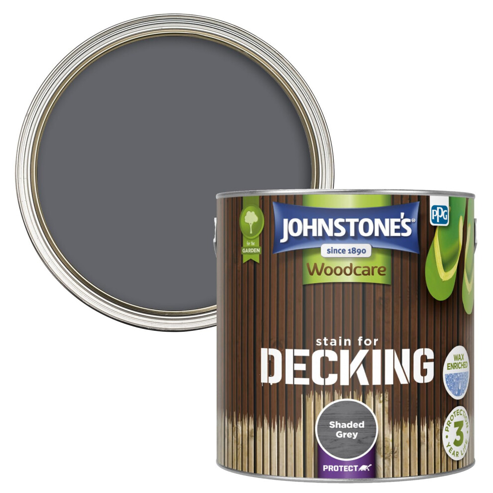 Johnstone's Woodcare, Stain For Decking, Shaded 2.5L Grey