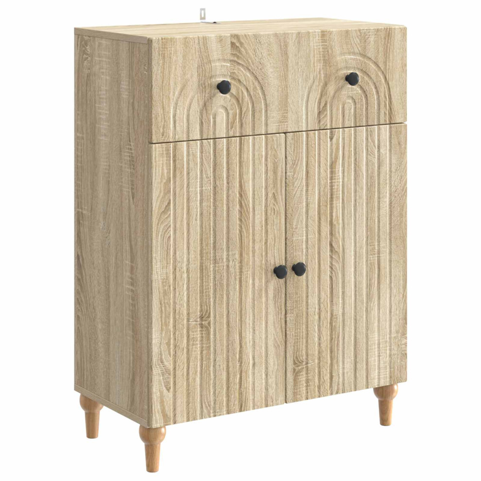 Vidaxl Sideboard Sonoma Oak 66 X 34.5 X 90 Cm Engineered Wood