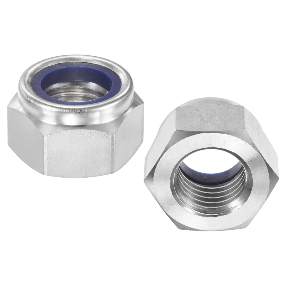 M Meterxity 2-Pack Nylon Insert Hex Lock Nuts, M30 X 3.5Mm Thread 304 Stainless Steel Self-Locking Locknuts Hexagon Nut Metric Nuts For Machinery/Hom 5001983466581