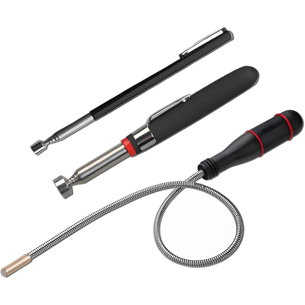 Foyscr 3-Pack Magnetic Pickup Tool Set - Handheld Telescoping Magnetic Retrieval Tools With Non-Slip Grip & Pocket Clip, Holds 1.5Lb/3Lb/5Lb 5005176745187