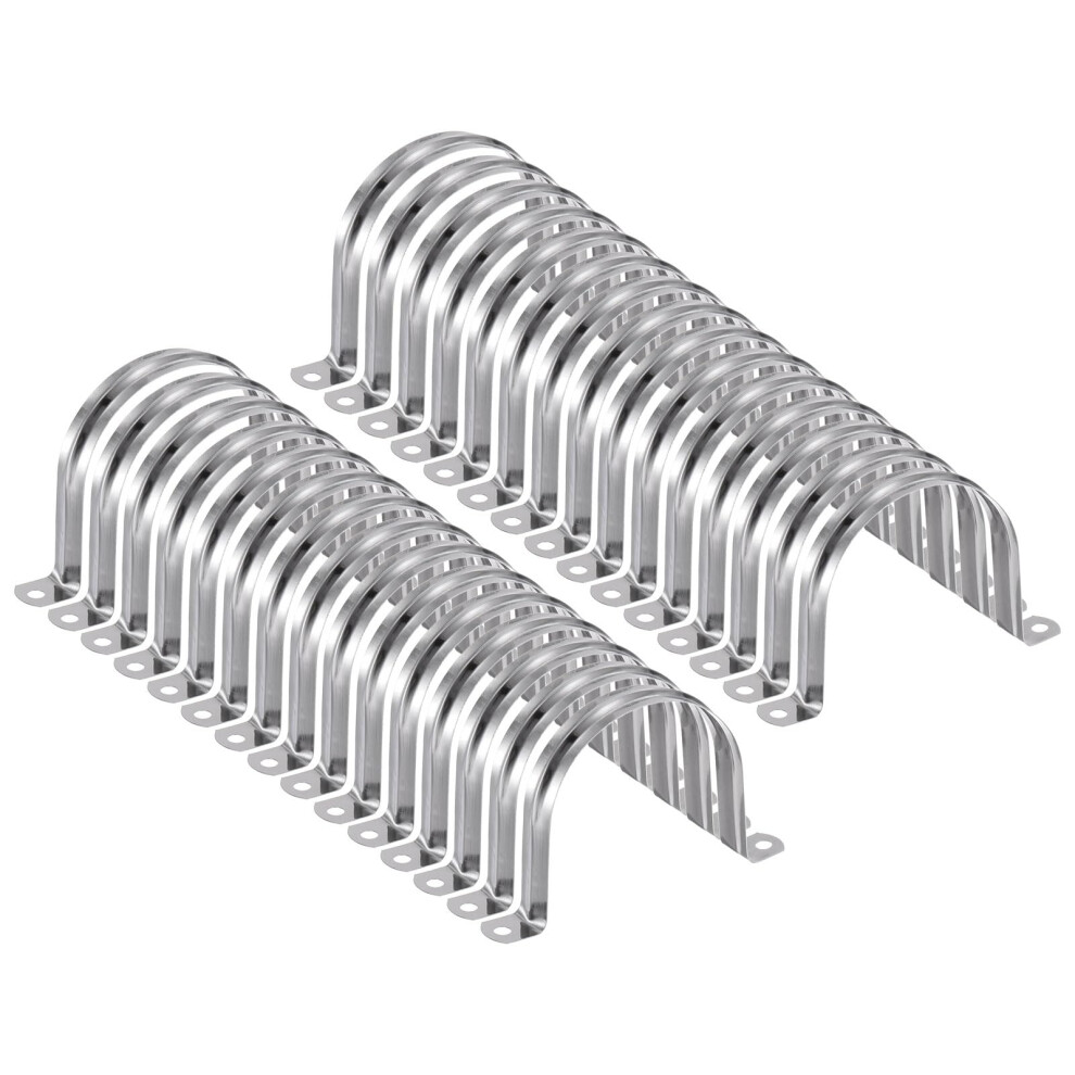 Sourcing Map 30Pcs 3 1/8 Inch 80Mm Conduit Clamps, M80 U Tube Pipe Clamp, Stainless Steel Rigid Pipe Strap, U Shaped Bracket With Two Hole For Pipe T 5003827336852