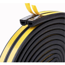 6M Doors Windows Draught Excluder Self-Adhesive Anti-Collision Rubber D Type Foam Sealing Tape,Weather StrippingTape,Door Seal,Rubber Sound Insulatio