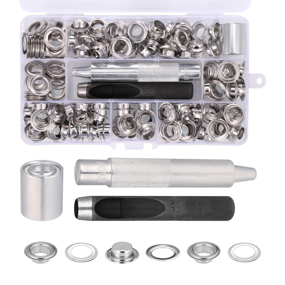 Zocipro Eyelet Punch Kit, 120 Sets 10Mm Grommets Eyelets Kit With 3 Hole Punch Tool, Metal Grommet Tool Kit For Fabric Curtains Canvas Belt Diy Craft 5007517388091