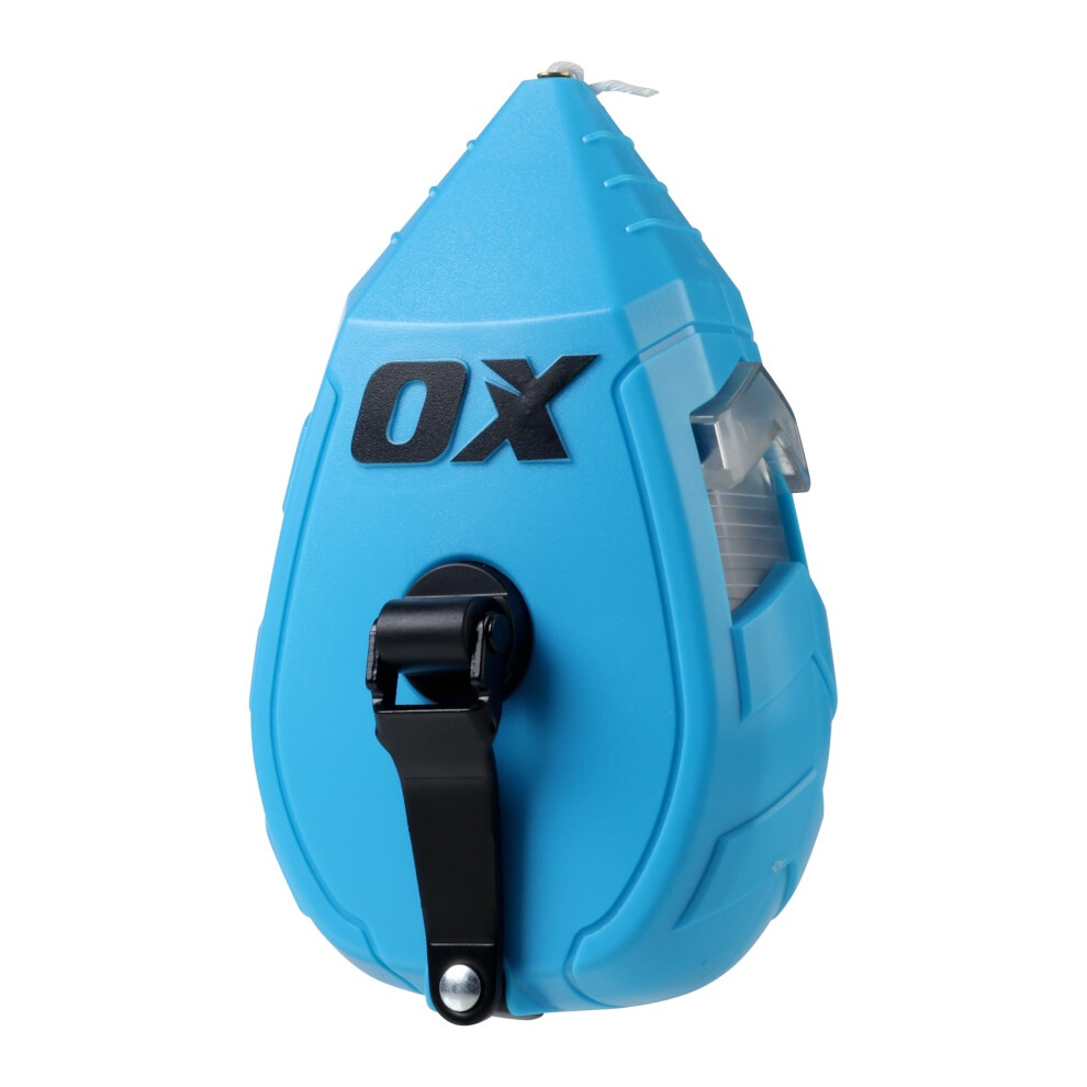 Ox Contractor 30M/100'' Aluminium Chalk Reel, Extra Bold Fine Line (Not Including Powder), 1:1 Gear Ratio For Faster Rewind, Abs Plastic Case, Transp 5008543566385
