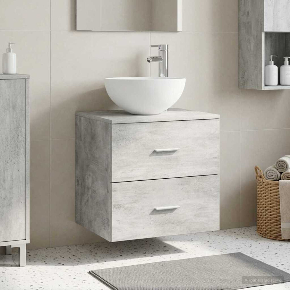 Vidaxl Wall-Mounted Sink Vanity Concrete Grey 49.5 X 41 X 64.5 Cm