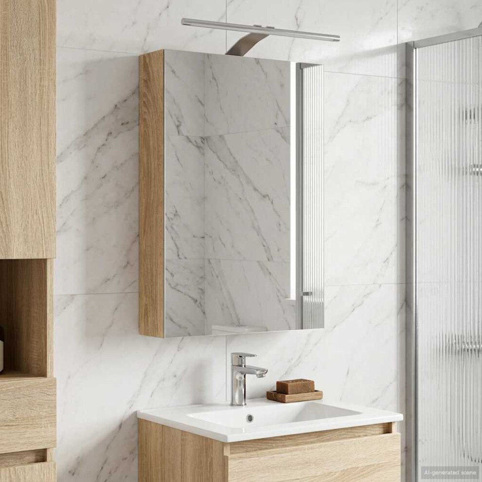 Vidaxl Bathroom Mirror Cabinet Sonoma Oak 40 X 10.5 X 60.5 Cm