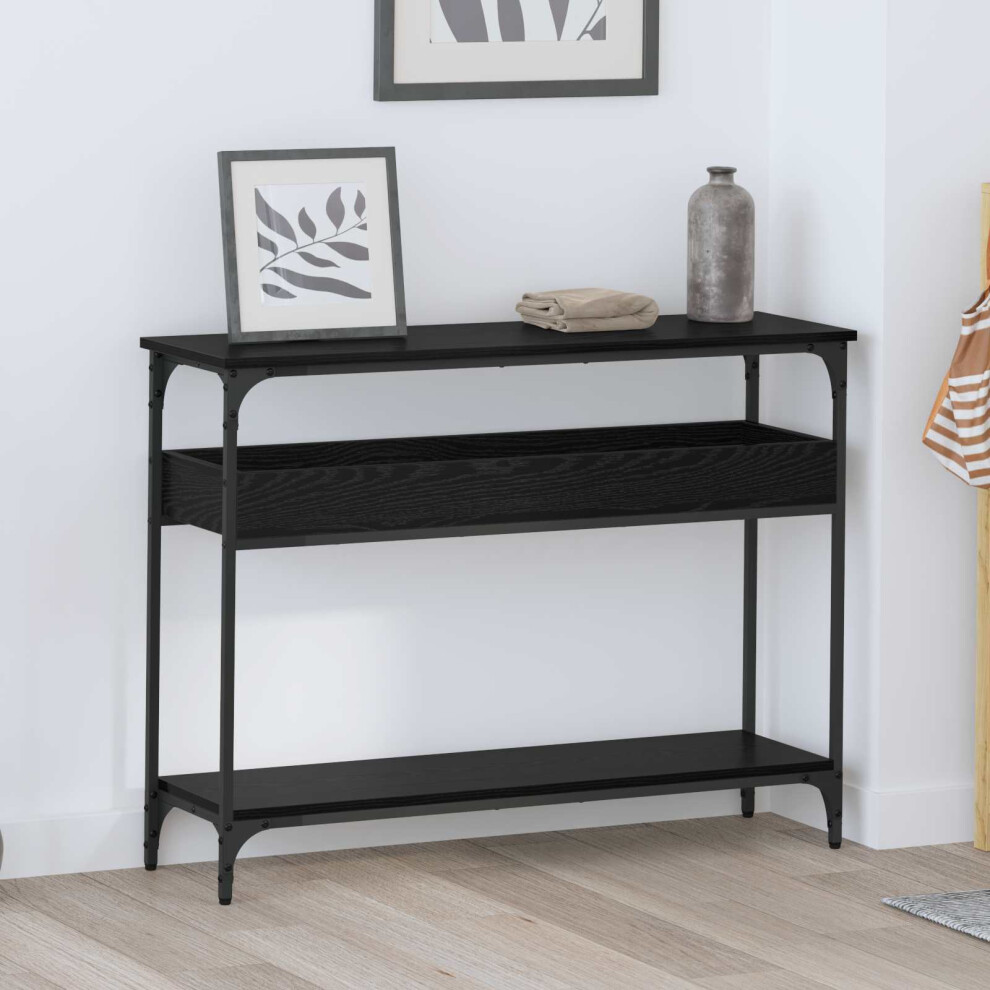 Vidaxl Console Table Oak 100 X 29 X 75 Cm Engineered Wood Black