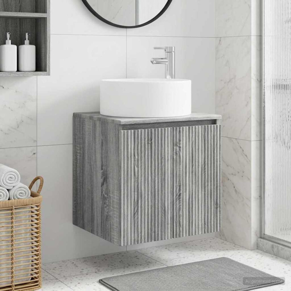 Vidaxl Wall-Mounted Sink Vanity Sonoma 49.5 X 44.5 X 65.5 Cm Grey