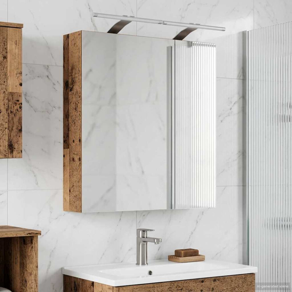 Vidaxl Bathroom Mirror Cabinet With Shelf Old Wood 60 X 14.5 X 70 Cm