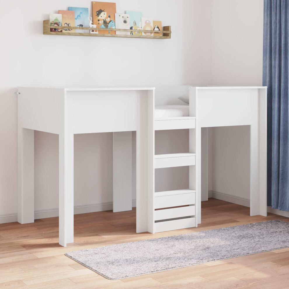 Vidaxl Bunk Bed For Kids 75 X 190 Cm Engineered Wood White