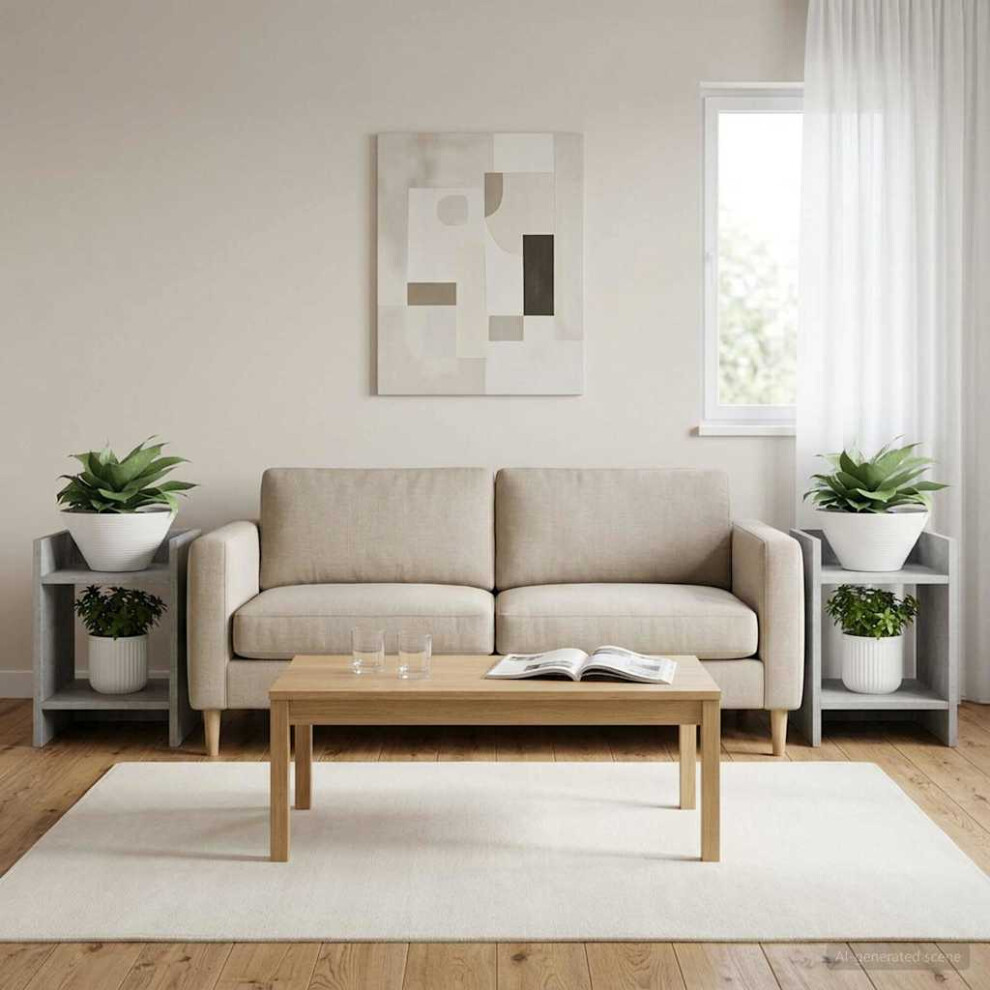 Vidaxl Plant Stand 2 Pcs Concrete 30 X 30 X 40 Cm Engineered Wood Grey