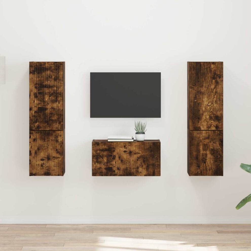 Vidaxl Tv Cabinet Set 5 Pcs Smoked Oak Engineered Wood