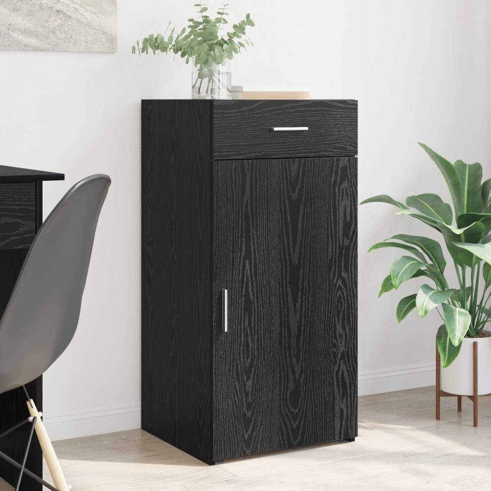 Vidaxl Sideboard Oak 45 X 42.5 X 93 Cm Engineered Wood Black