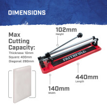 Faithfull Tile Cutter 300mm – 300mm Square 210mm Diagonal 10mm Thick
