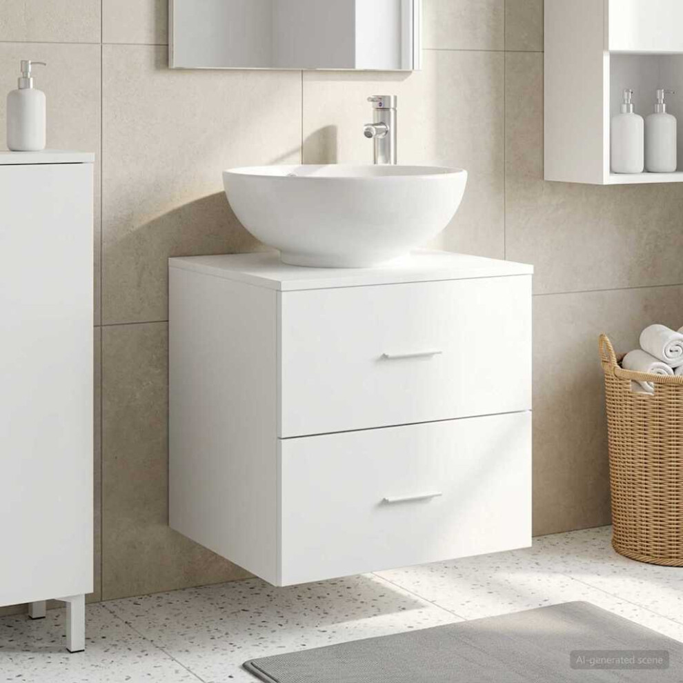 Vidaxl Wall-Mounted Sink Vanity 49.5 X 44.5 X 66.5 Cm White