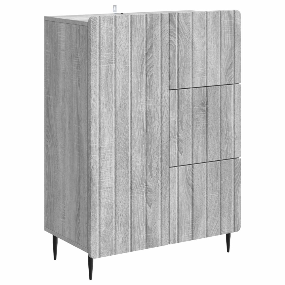 Vidaxl Sideboard Sonoma 66 X 34.5 X 91.5 Cm Engineered Wood Grey