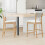 VidaXL vidaXL Dining Chairs 2 pcs Natural 48 x 49 x 95 cm Solid Rubber Wood 1