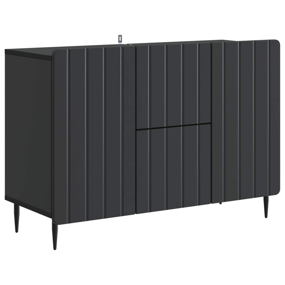 Vidaxl Sideboard With Drawer 89 X 34.5 X 62 Cm Engineered Wood Black