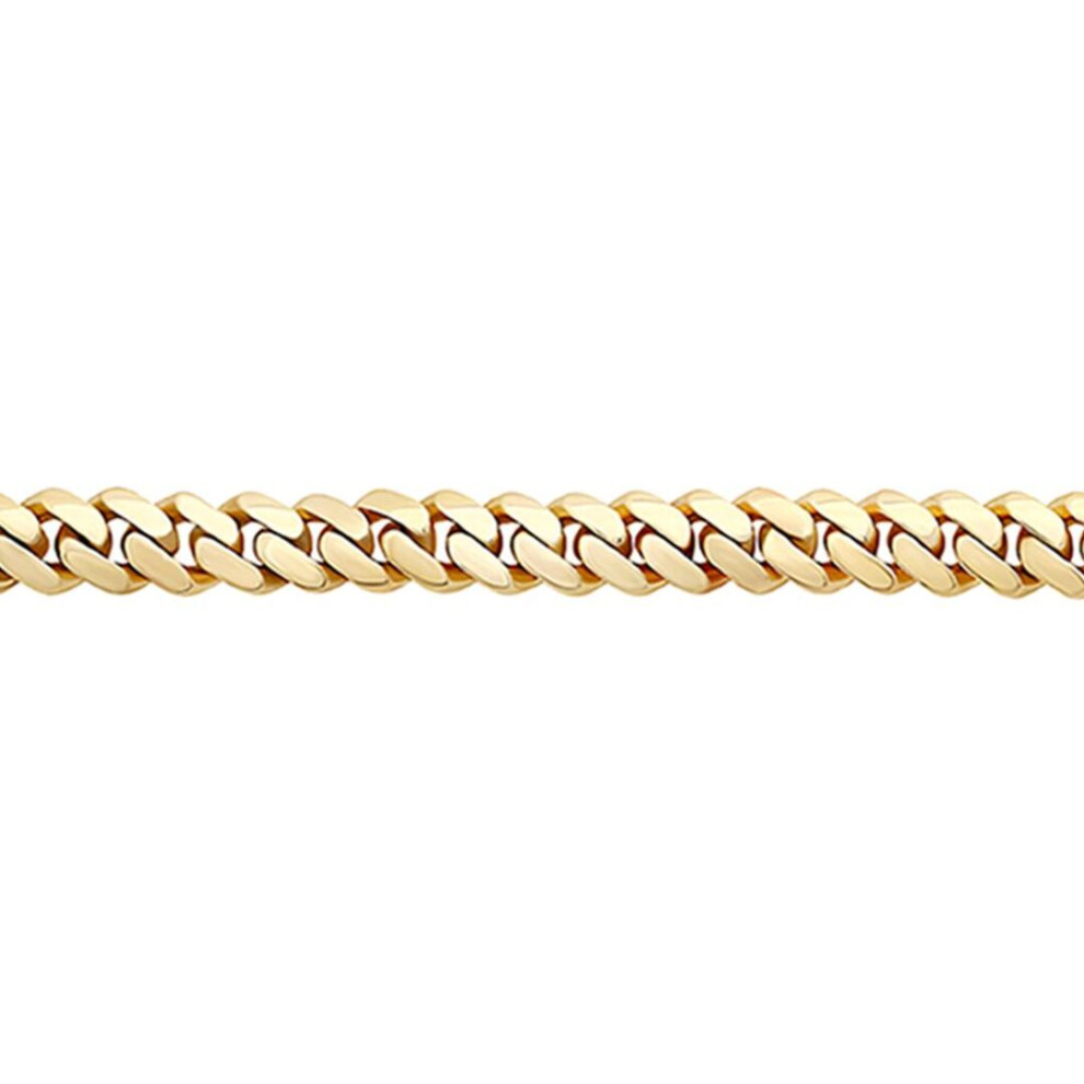 Jewelco London (22) Men's Solid 9Ct Yellow Gold Domed Cuban Curb 7Mm Chain Link Necklace - Jbb453