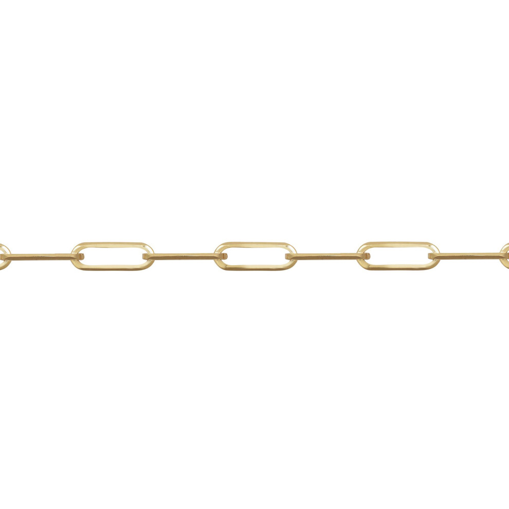 Jewelco London (18) Ladies 9Ct Yellow Gold Elongated Oval Pill Paperclip 3Mm Gauge Chain Link Necklace - Jcn093a Gold,Yellow