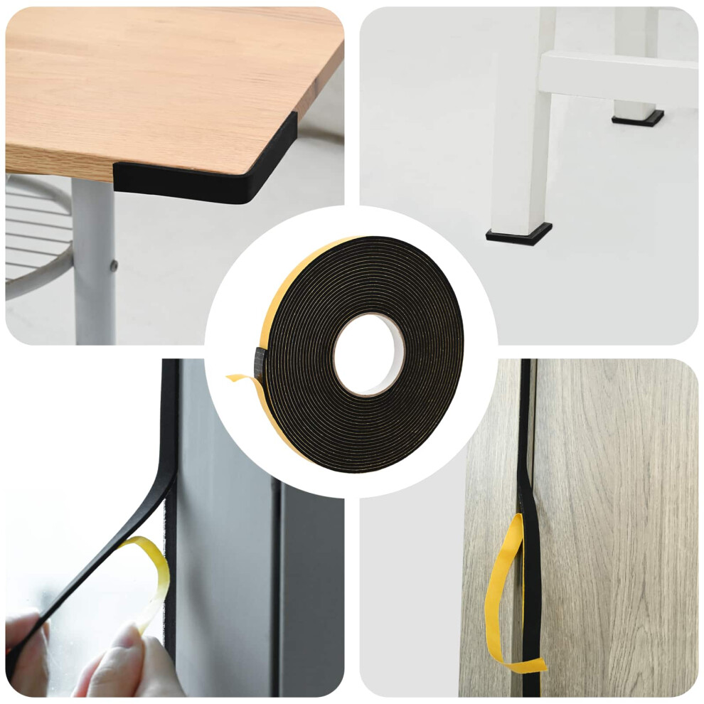 Vidaxl Self-Adhesive Foam Tape Black 15Mm X 10M Cr Foam