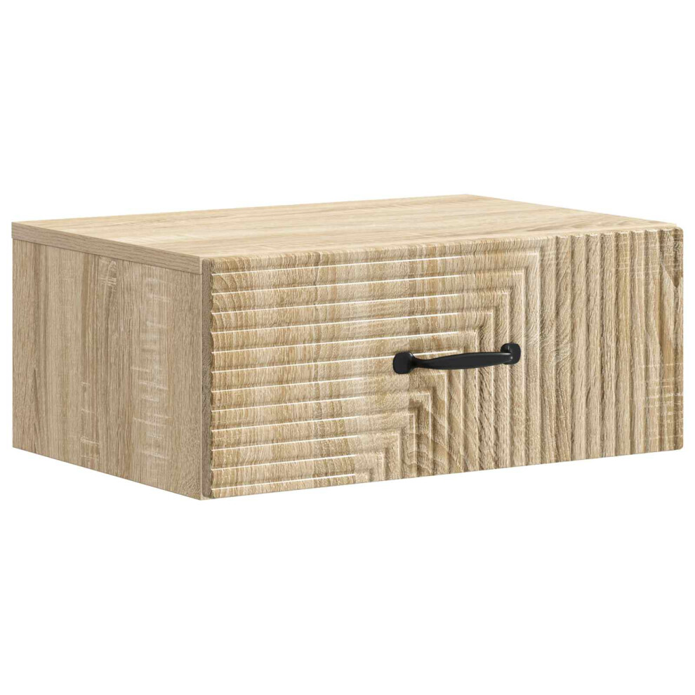 Vidaxl Wall-Mounted Bedside Cabinet Sonoma Oak 49 X 34.5 X 20 Cm