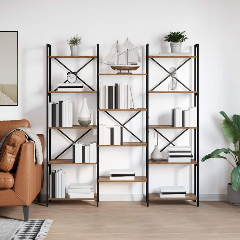 Vidaxl Bookshelf Old Wood 156 X 25 X 167 Cm Engineered Wood