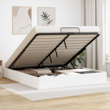 vidaXL Ottoman Bed Frame White 203 x 180 x 25 cm Engineered Wood