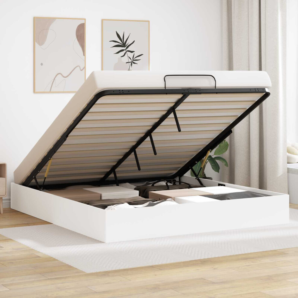 Vidaxl Ottoman Bed Frame 203 X 180 X 25 Cm Engineered Wood White