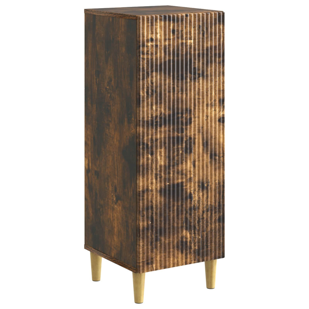 Vidaxl Sideboard Smoked Oak 33 X 34.5 X 90 Cm Engineered Wood