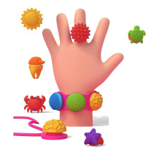 Sensory Fidget Toys for Kids, 3-in-1 Stress Relief Bracelet, Ring,Necklace Toy Set DIY Wearable Silicone Charms