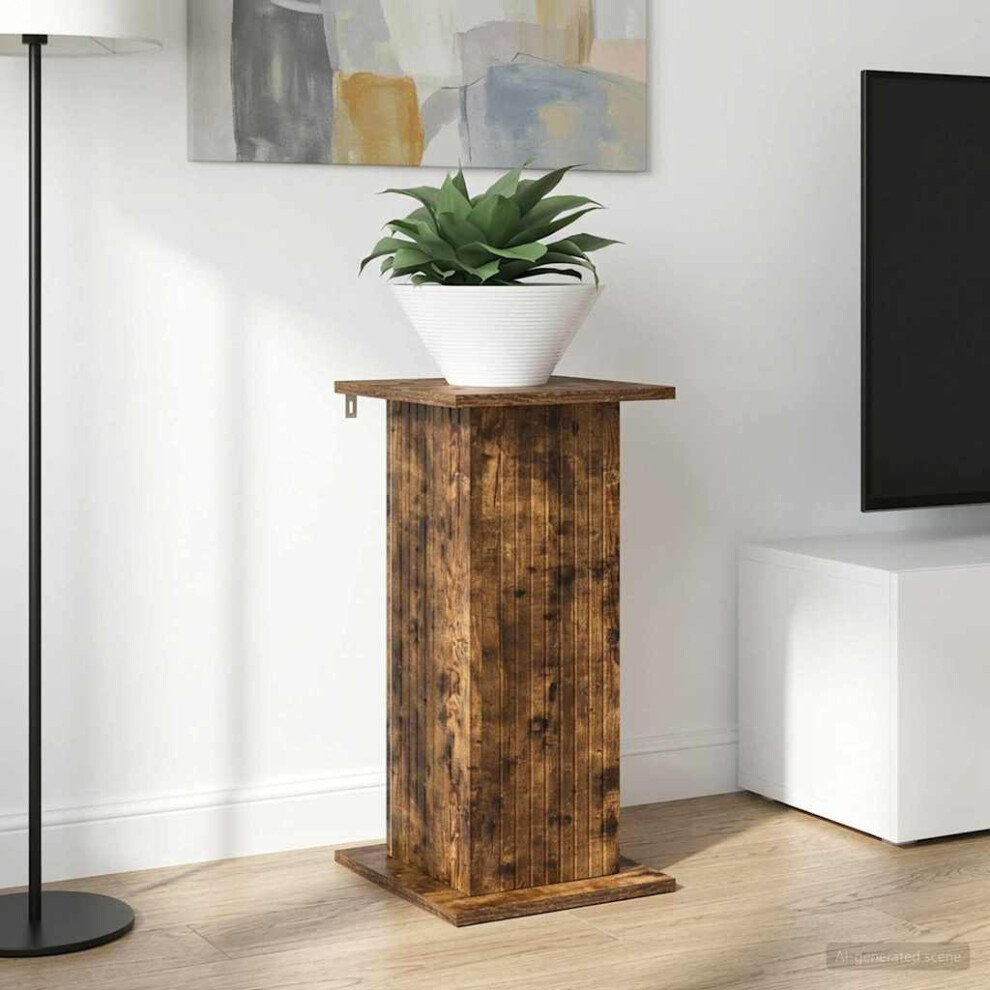 Vidaxl Plant Stand Smoked Oak 30.5 X 30 X 60.5 Cm Engineered Wood