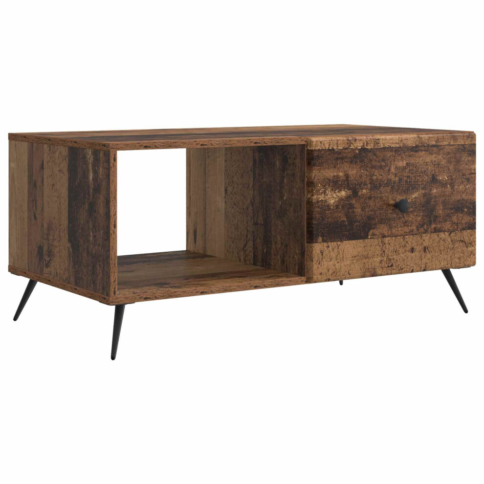 Vidaxl Coffee Table Old Wood 90 X 50 X 40 Cm Engineered Wood