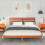 VidaXL vidaXL Bed Frame with Headboard Wax Brown 140 x 200 cm Solid Pine Wood 3