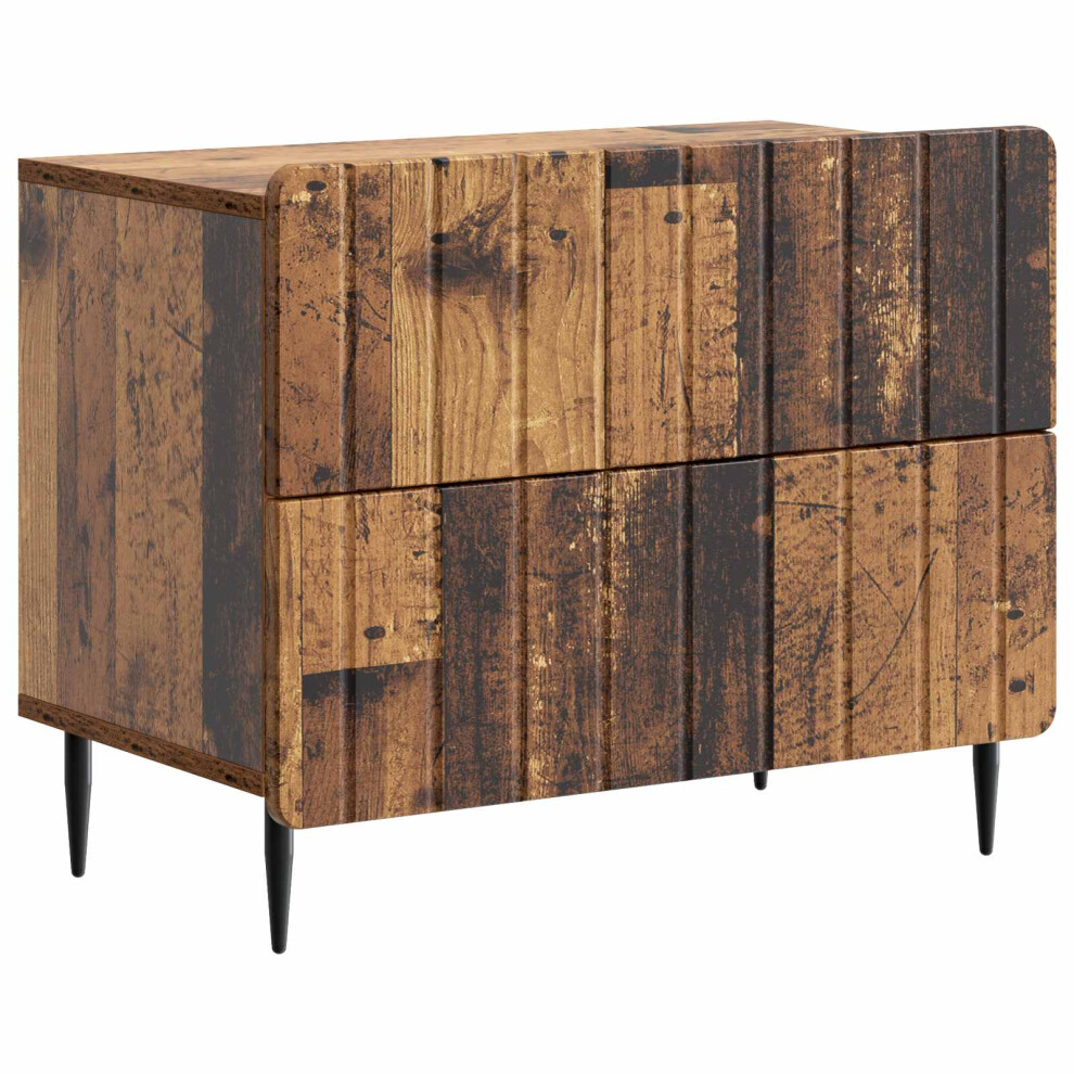 Vidaxl Bedside Cabinet Old Wood 62 X 34.5 X 49.5 Cm Engineered Wood