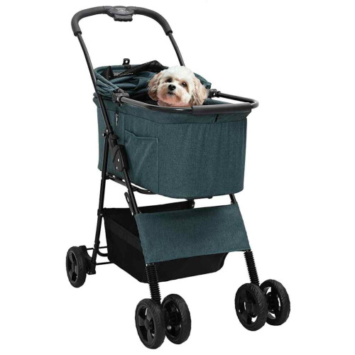 VidaXL vidaXL Folding Pet Stroller Adjustable Green 81 x 47 x 99 cm Polyester 1
