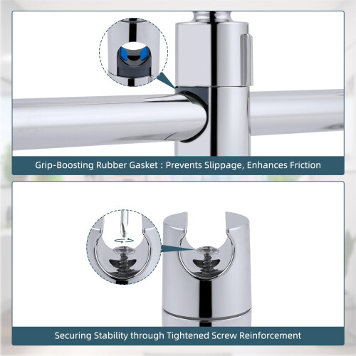 Hibbent Universal Adjustable Shower Holder with Hook  Fits 1922mm Show