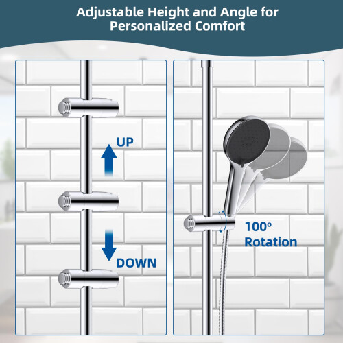 Hibbent Universal Adjustable Shower Holder with Hook  Fits 1922mm Show 1