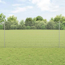vidaXL Geschweißter Drahtzaun mit Pfosten 25 x 1,2 m Verzinkter Stahl