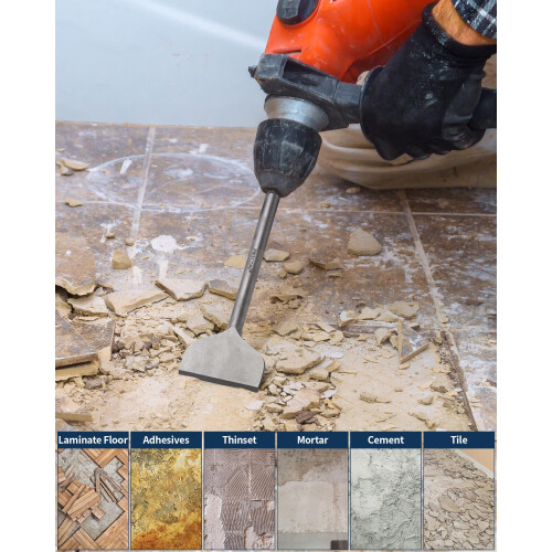 SDS Chisel Bits Fireocre SDS Plus Tile Chisel 250 X 75 mm, Angled Wide Spade Chisel for SDS Plus Hammer 1