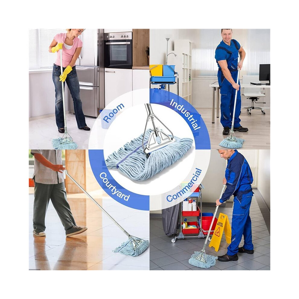 2X Mop Handle Heavy Duty,Industrial Metal Mopstick Replacement For Home, Garage, Office, Workshop 4713940374914