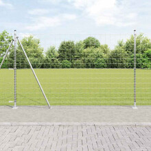 vidaXL Welded Wire Fence with Concrete Base 10 x 1.6 m (W x H)