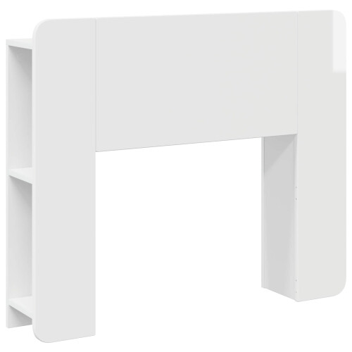 VidaXL vidaXL Headboard Cabinet with Storage High Gloss White Engineered Wood 1