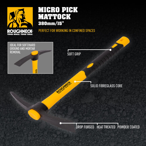 Roughneck Roughneck ROU64011 Micro Pick Mattock with Fibreglass Handle, Multi, 1 - Pack 2