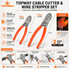 TOPWAY Cable Cutter Wire Stripper 150mm 6 210mm 8 Heavy Duty Cutting