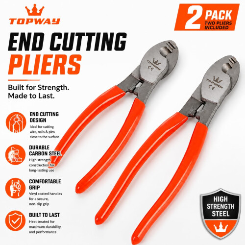 TOPWAY Cable Cutter Wire Stripper Set 150mm (6") and 210mm (8") 2