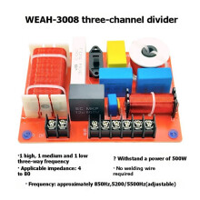 2X 3 Ways 500W Audio Speaker Crossover Treble Medium Bass, 850Hz-5500Hz High Fidelity Audio Crossover