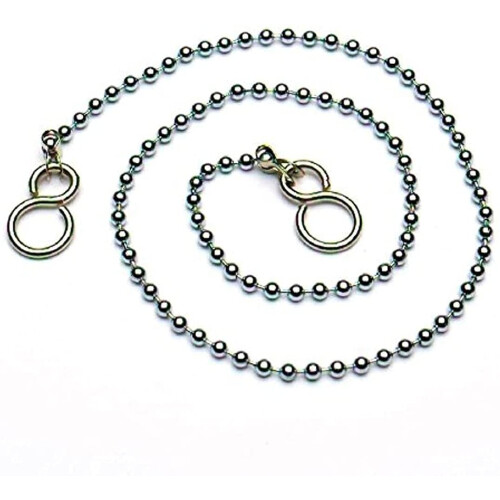 fiXte Ball Type Replacement Bath Sink Chain with Fitted S Hook Chrome Plated 450mm (18") 1