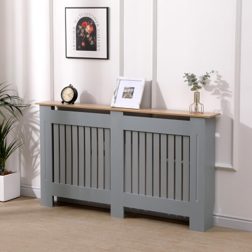 AVC Designs Extra Large Radiator Cover Modern Design Vertical Slats Grey/Oak… 2